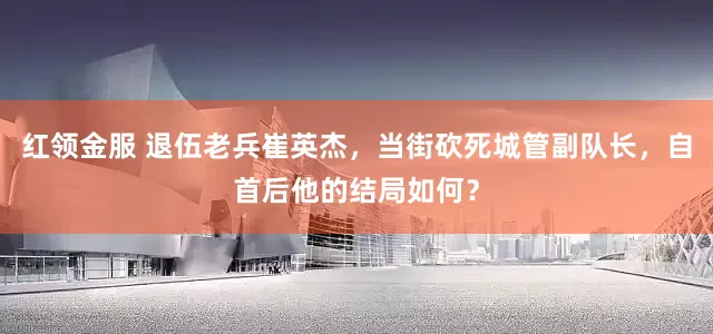 红领金服 退伍老兵崔英杰，当街砍死城管副队长，自首后他的结局如何？